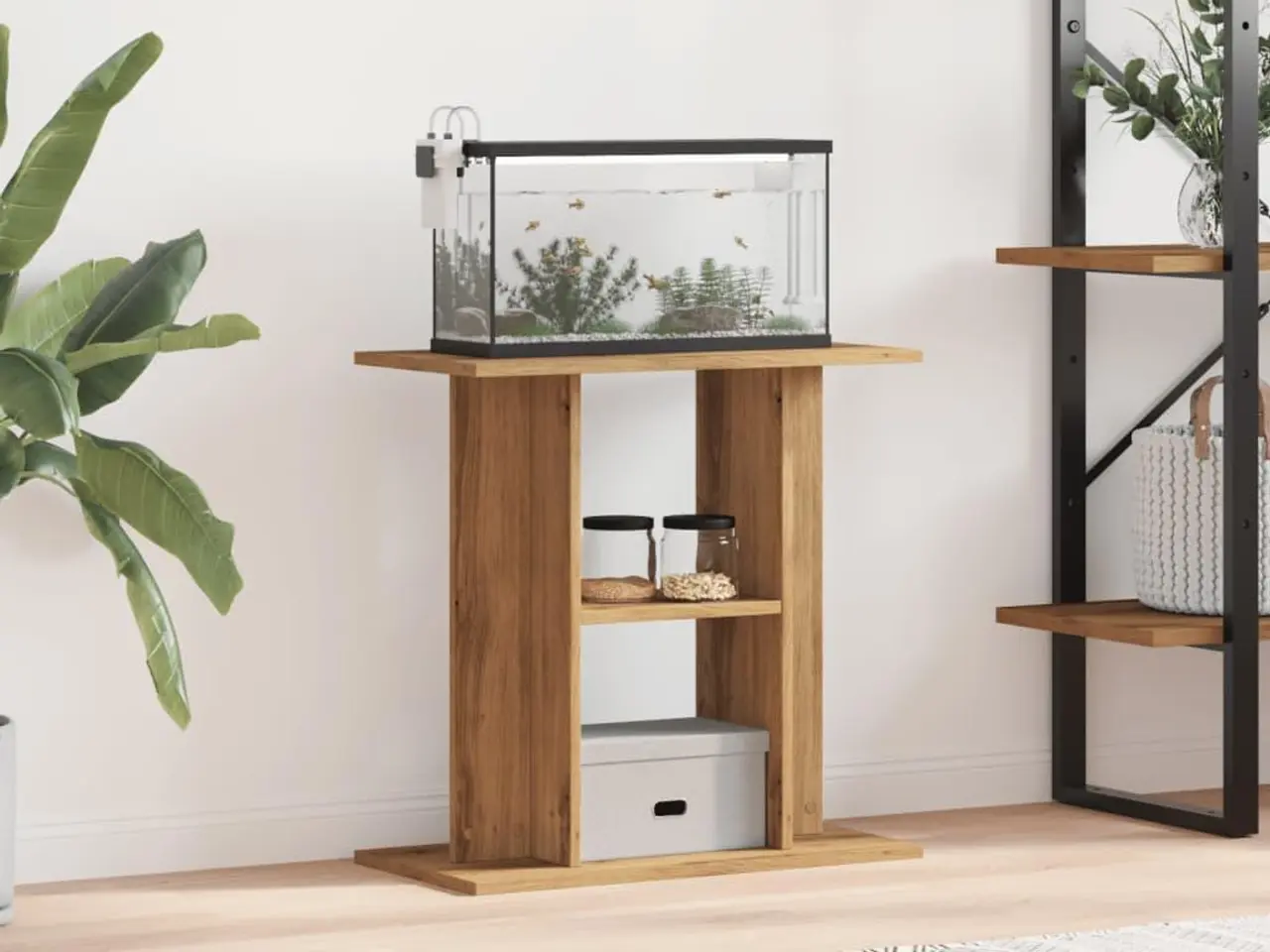 Billede 1 - Akvariebord i konstrueret træ med 3 hylder