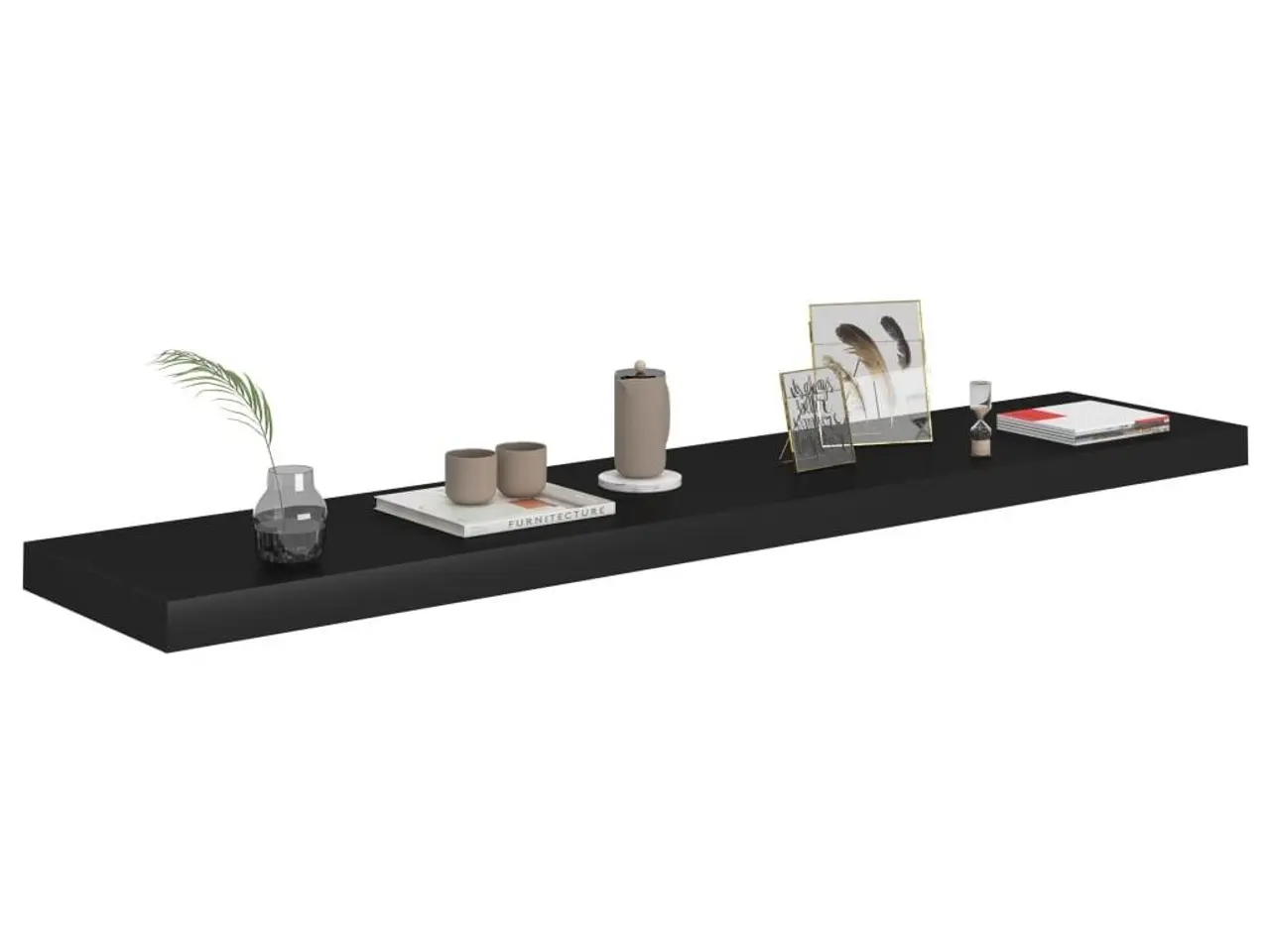 Billede 3 - Væghylder 2 stk. 120×23,5×3,8 cm - MDF, sort