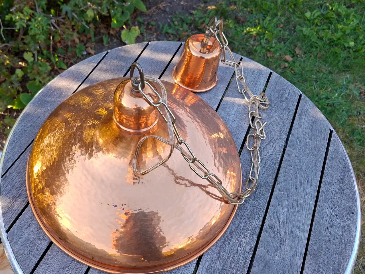 Billede 1 - Kobberlampe med kædeophæng