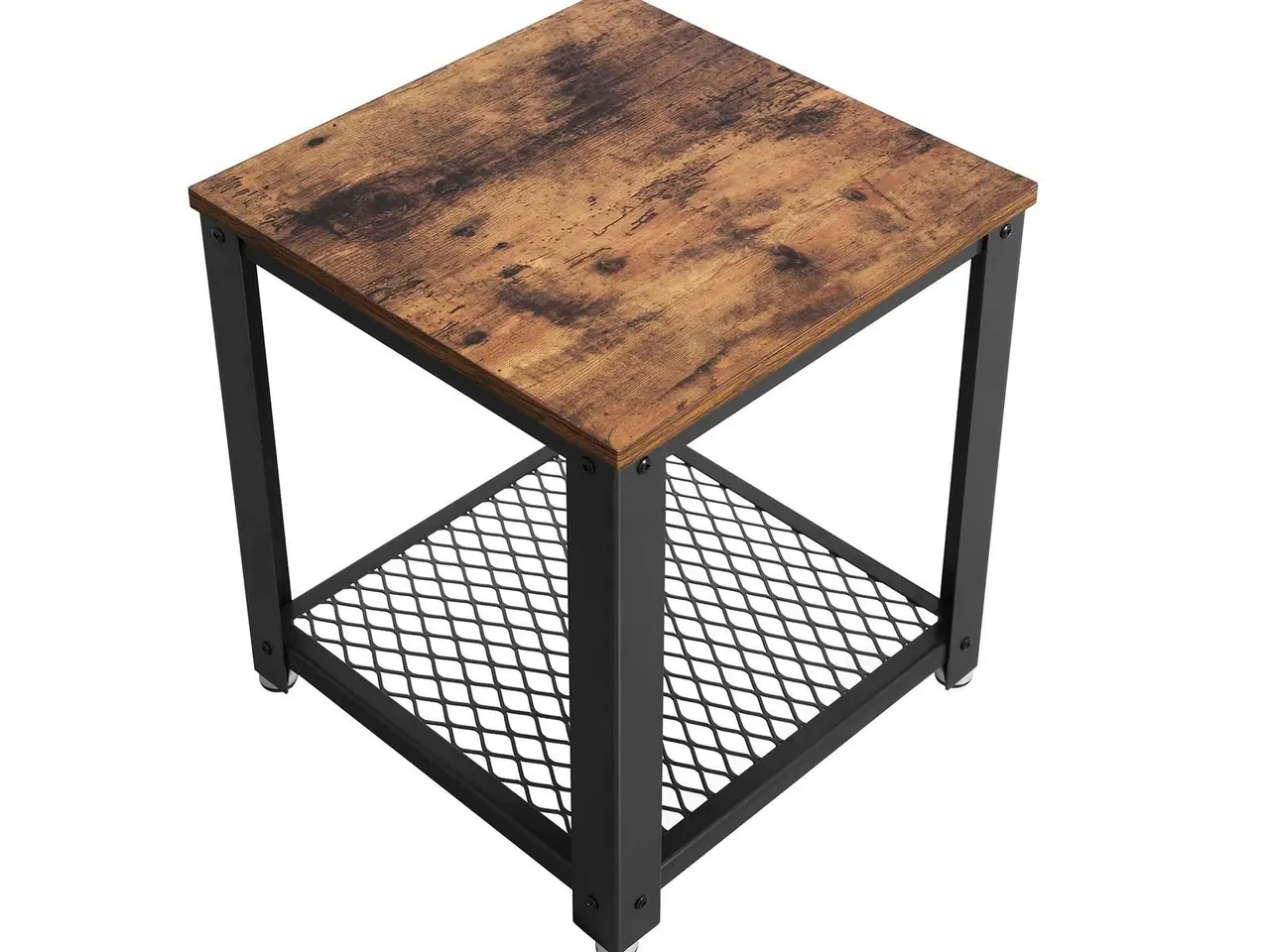 Billede 2 - Sidebord i industrielt design rustik brun/sort, 45 × 45 × 55 cm