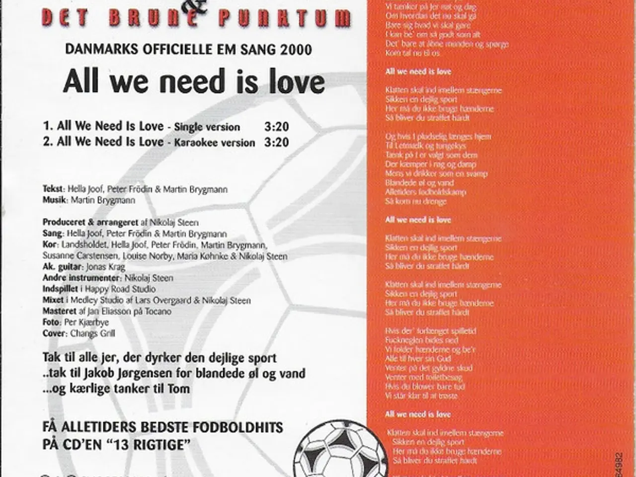 Billede 5 - Landsholdet & Det… – All We Need Is Love – CD