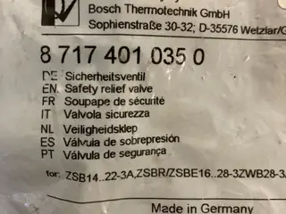 Bosch Safety Relief ventil PN:87174010350 - 3 Bar