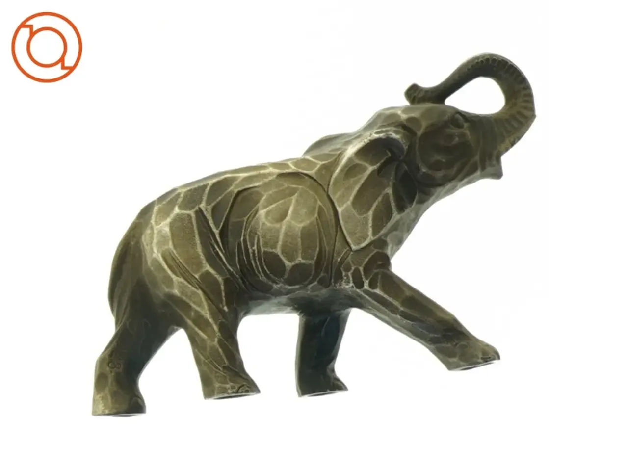 Billede 3 - Bronzefarvet elefantfigur (str. 15 x 9 cm)