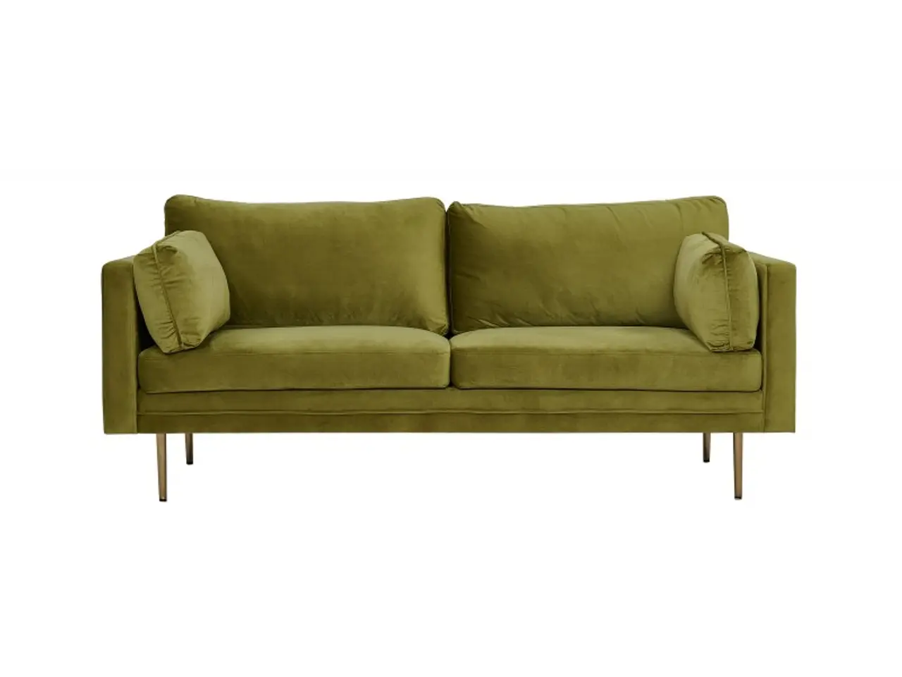 Billede 21 - Boom Sofa Grøn Velour med messingfarvet stålben