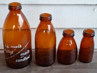 Brune Mælkeflasker 4 stk.