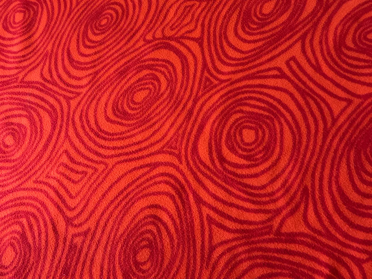 Billede 2 - Plaid i orangerød med cirkler, RETRO