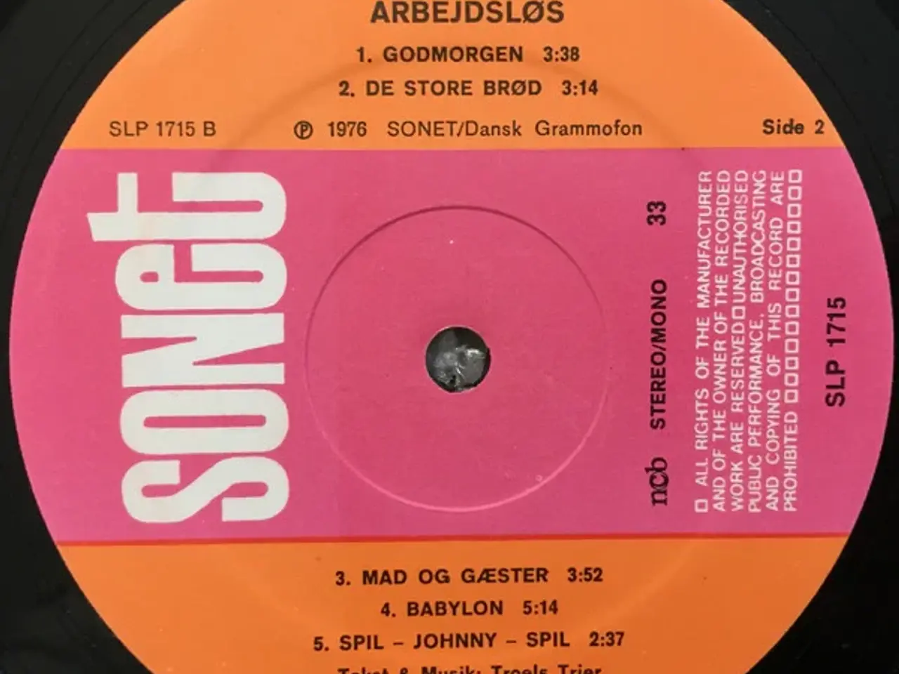 Billede 3 - Troels Trier: Arbejdsløs - vinyl LP