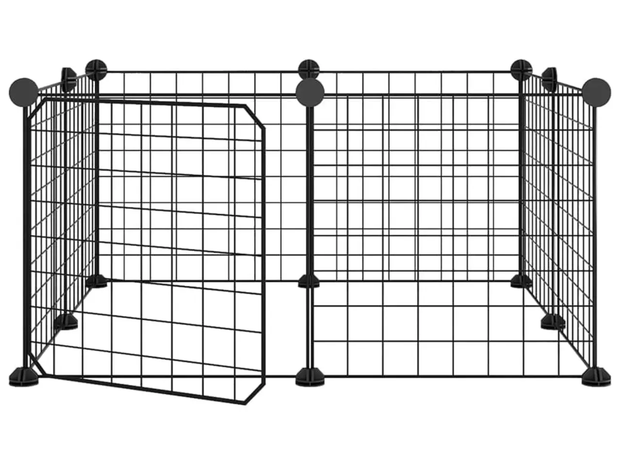 Billede 2 - Kæledyrsbur med 8 paneler og dør - sort stål 35 × 35 cm