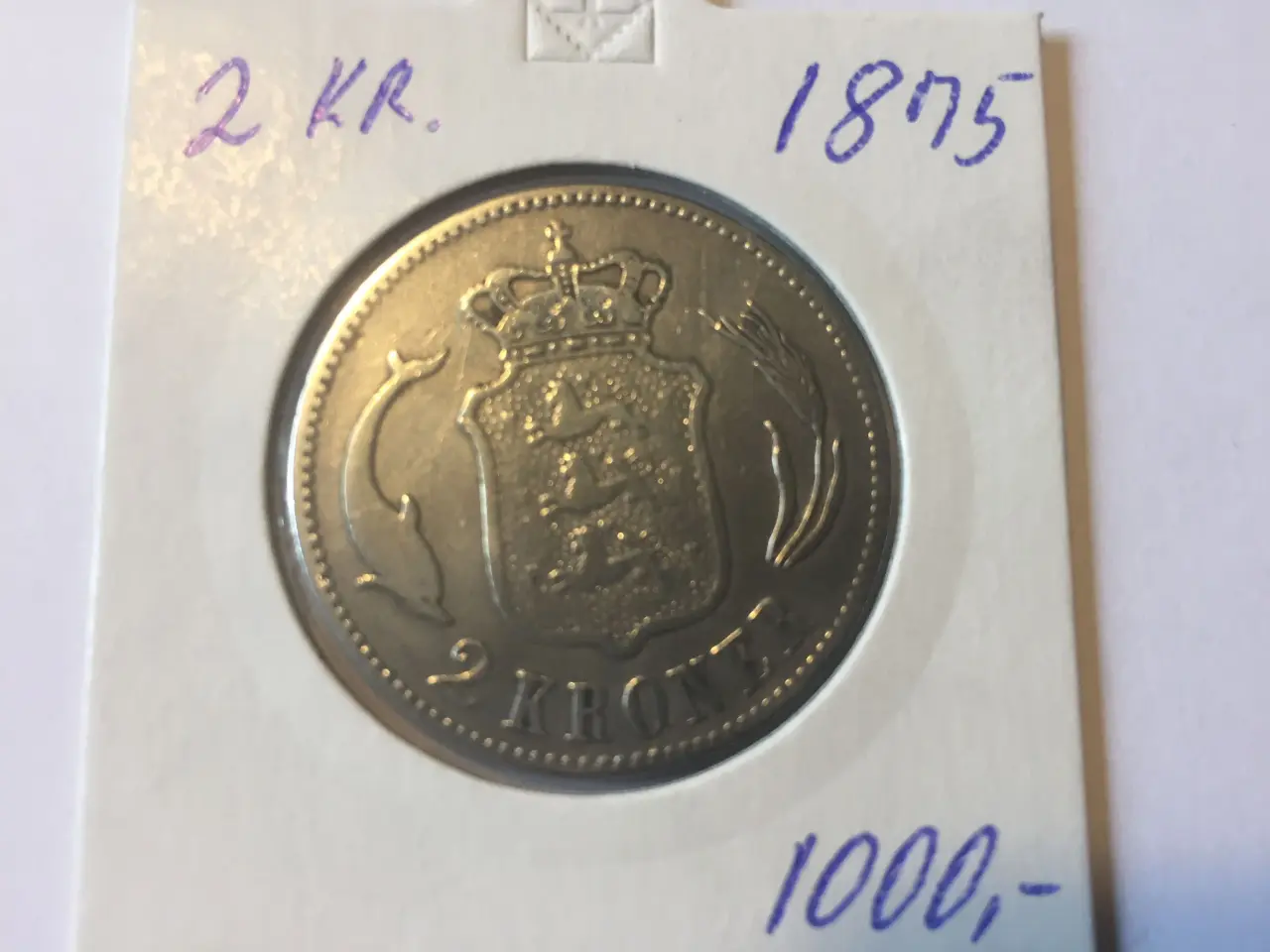 Billede 1 - 2 krone 1875 sølv
