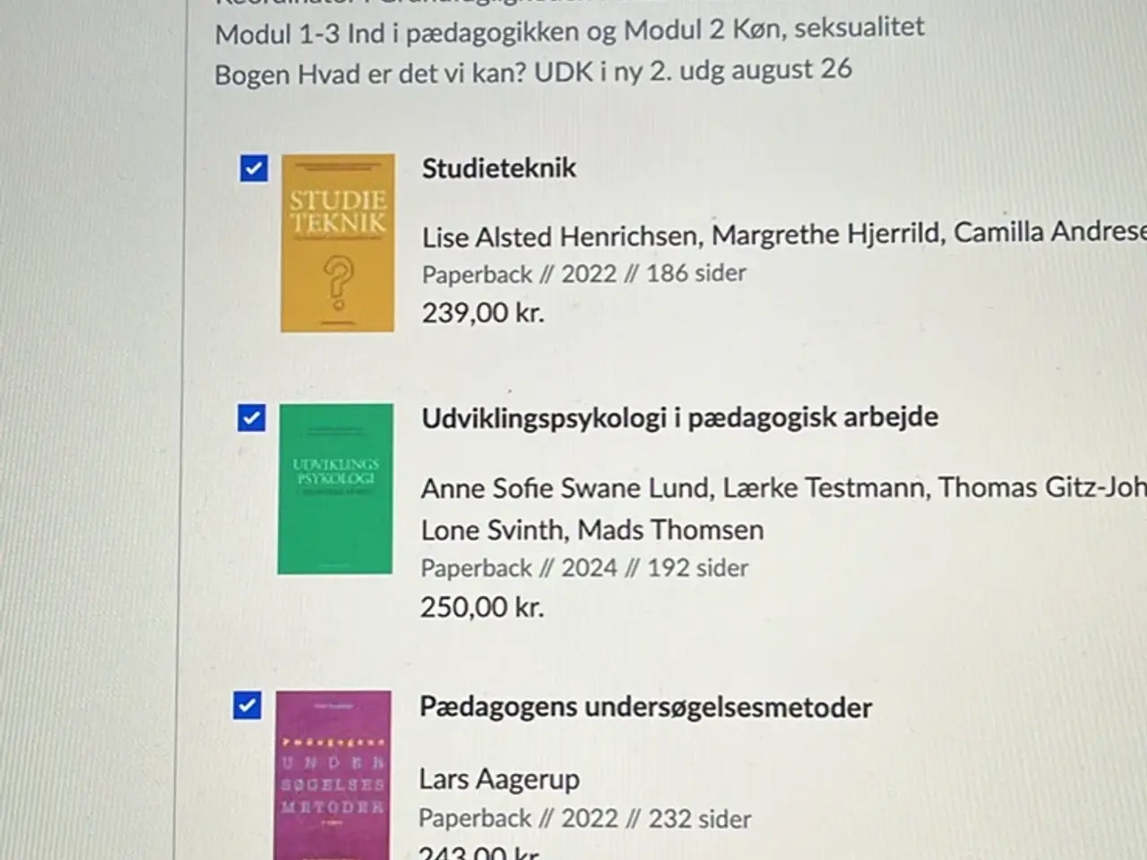 Billede 1 - Søger ASAP disse bøger til pædagogstudiet.