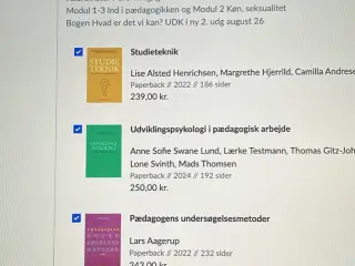 Søger ASAP disse bøger til pædagogstudiet.