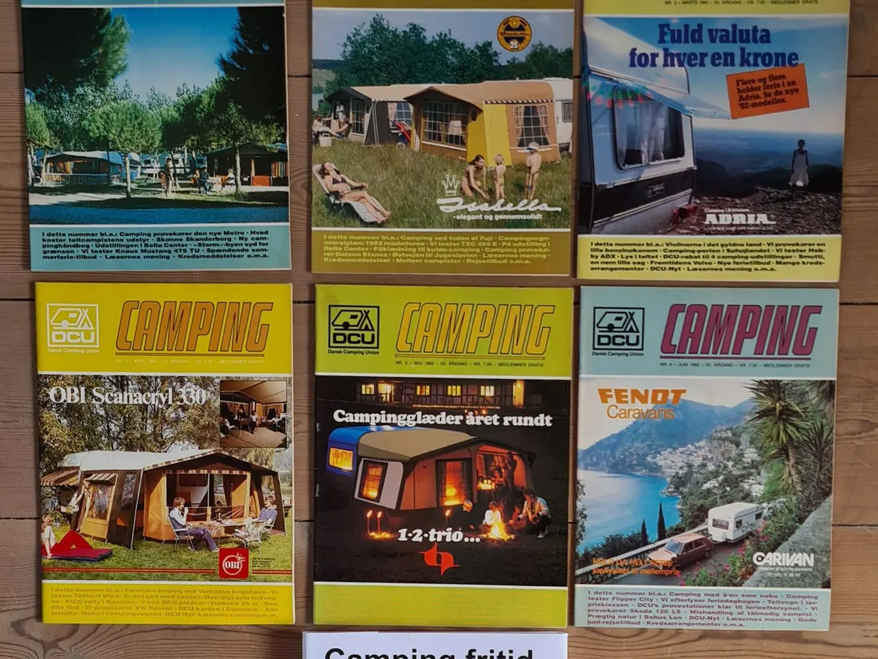 Billede 1 - Camping Fritid magasiner årgang 1982 sæt med 12 bl