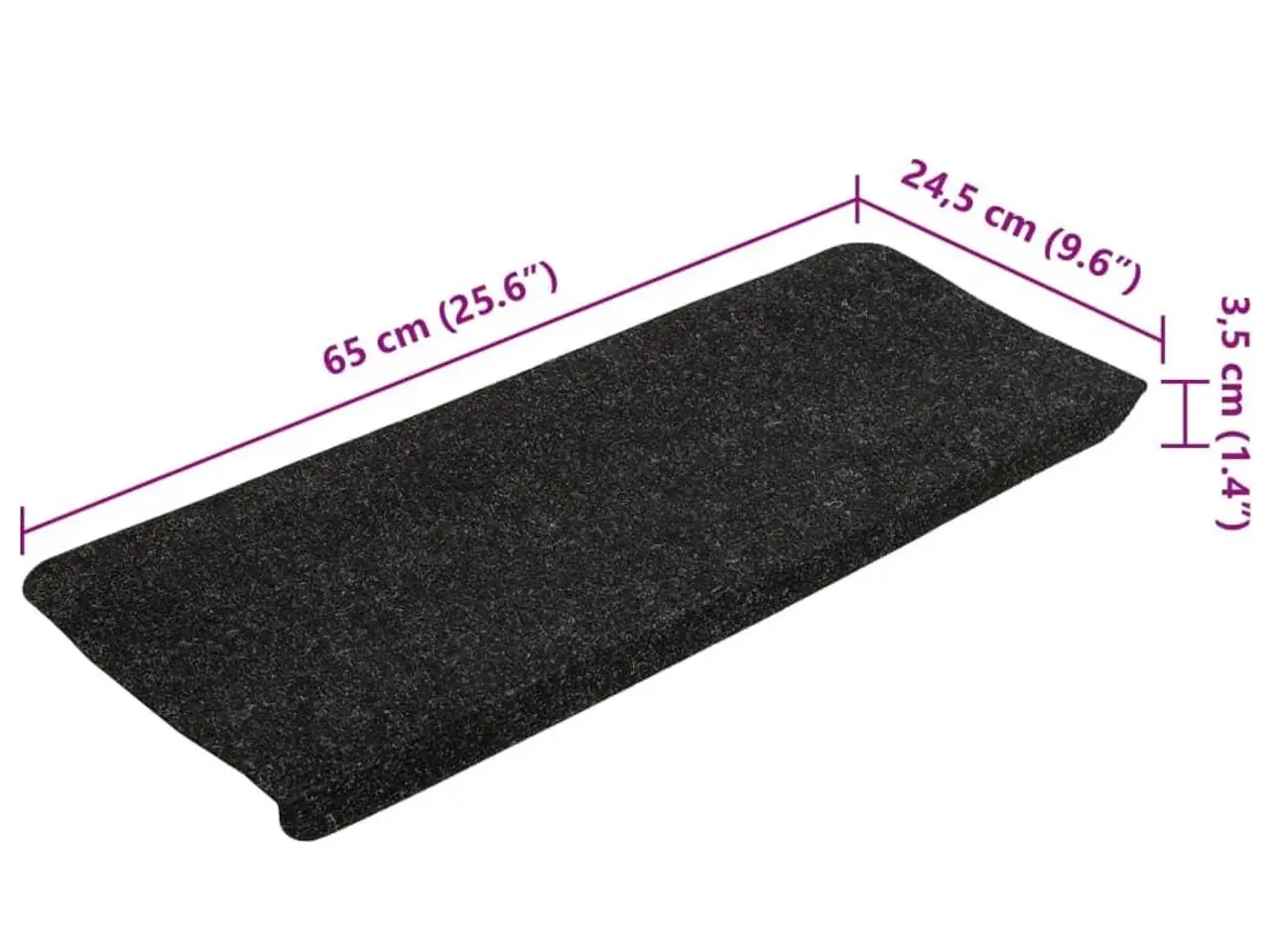 Billede 8 - Selvklæbende trappemåtter - 15 stk., 65 × 24,5 × 3,5 cm, antracitgrå