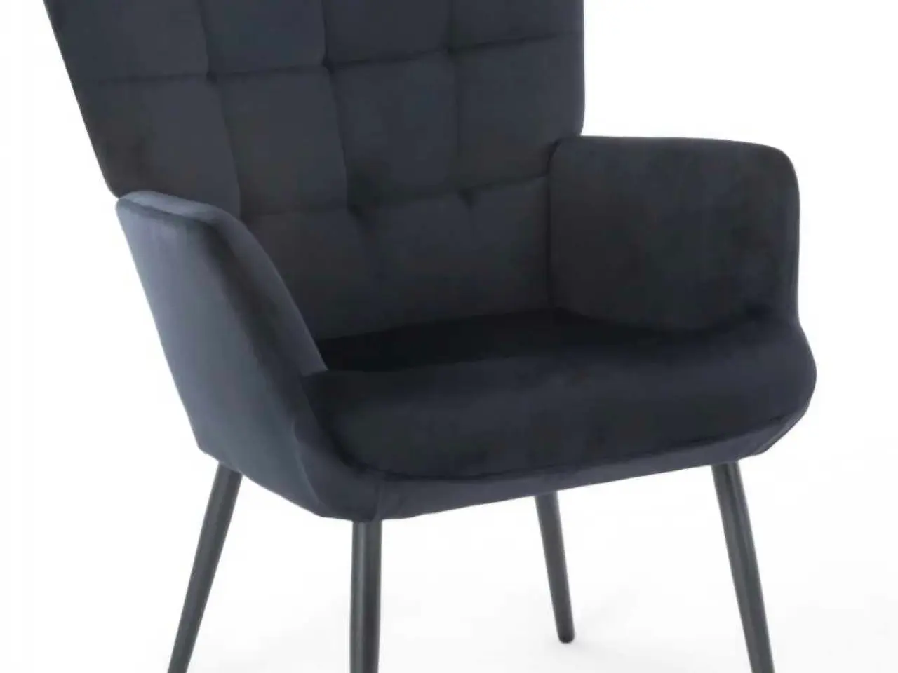 Billede 1 - Sort velour Lænestol 