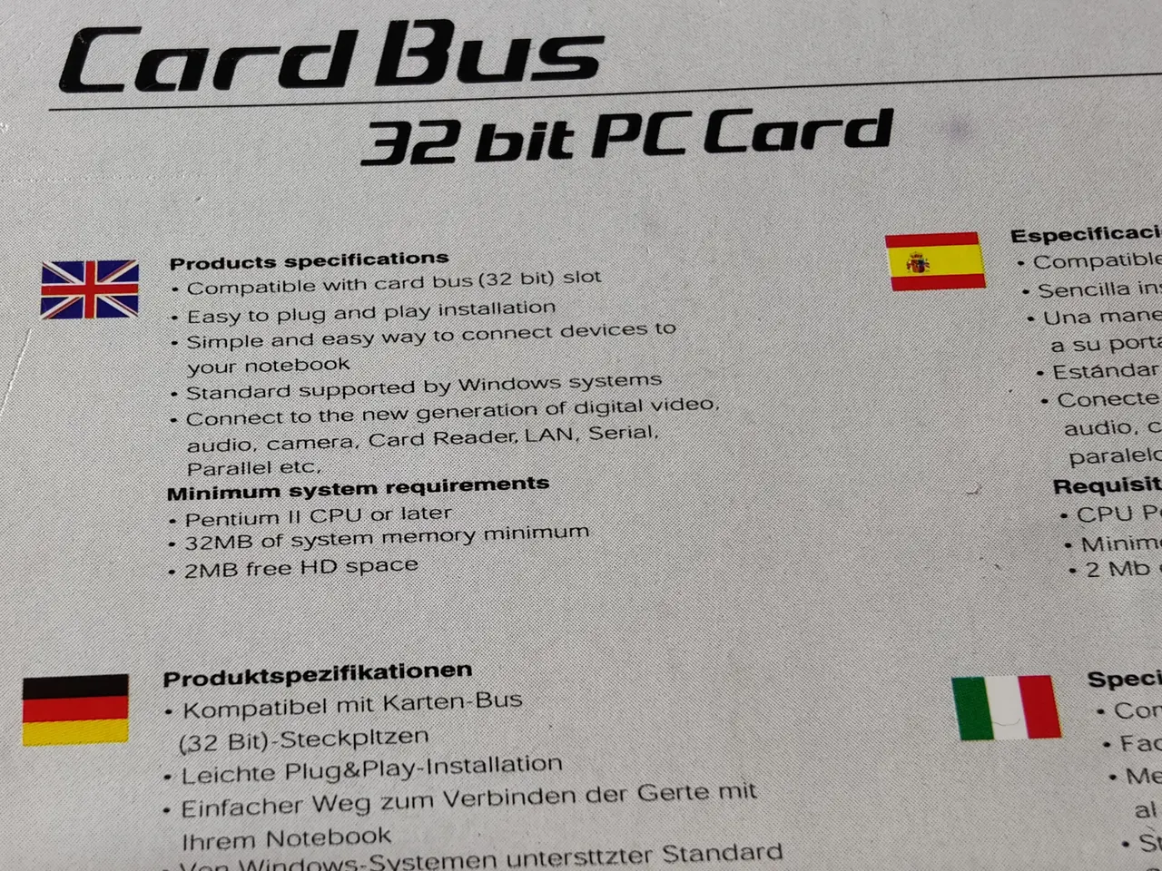 Billede 2 - Sunix 32 bit card Bus til bærbar PC