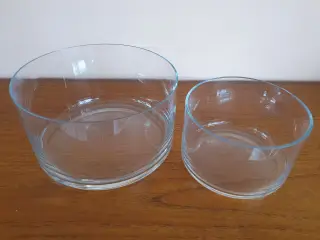 Sæt med 2 stk. serveringsskåle i glas