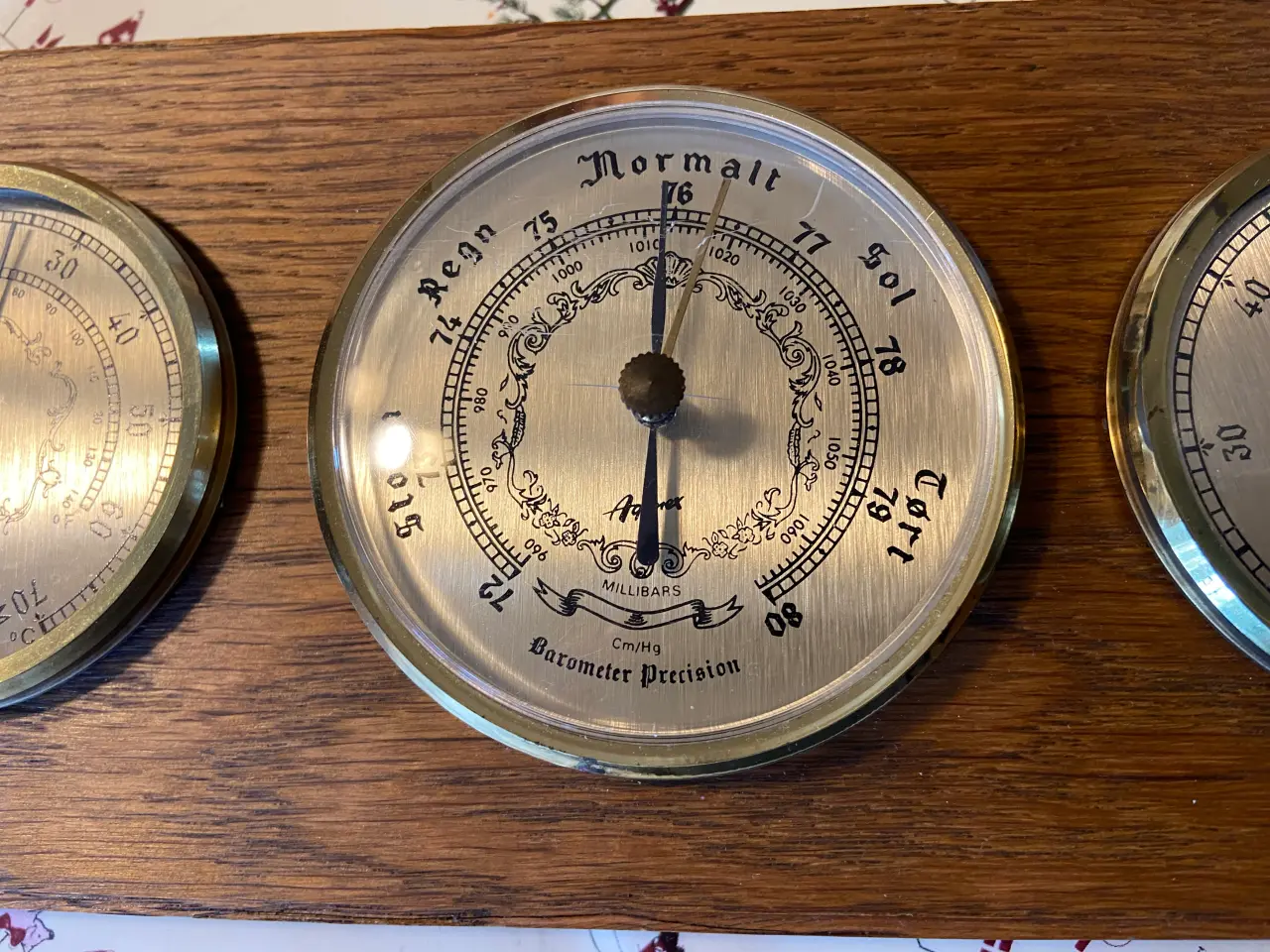 Billede 3 - Barometersæt med barometer, termometer og hygromet