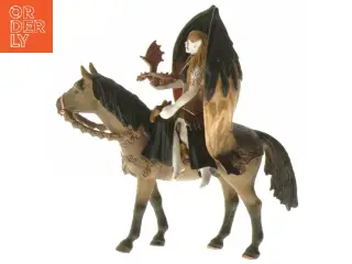 Figur af kvinde på hest med drage fra Schleich (str. 16 cm)