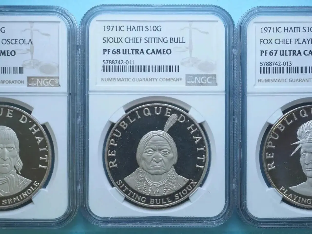 Billede 3 - Samling 9 stk Indian Chiefs NGC meget sjælden