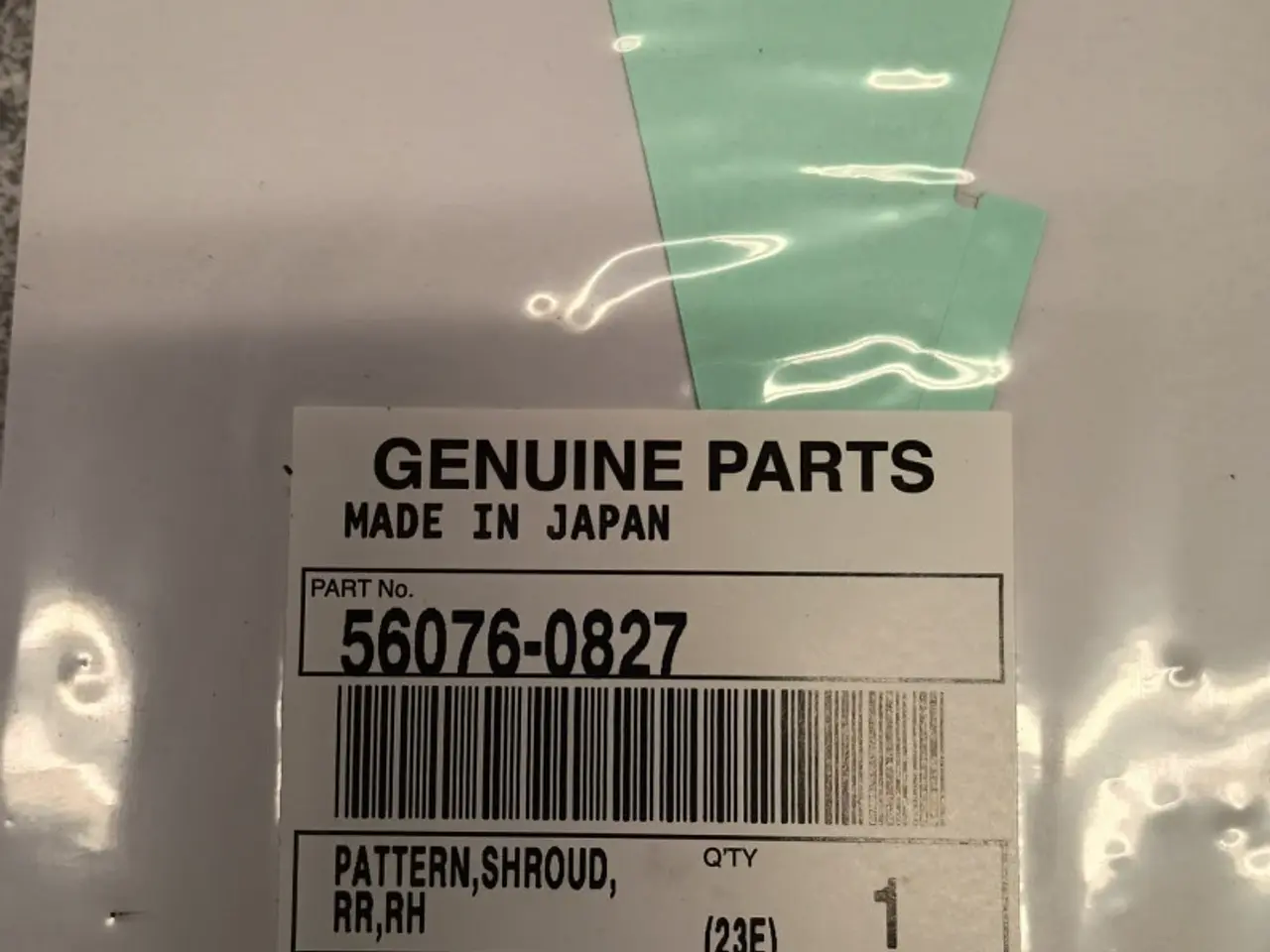 Billede 2 - Kawasaki staffering, 	PATTERN,SHROUD,RR,RH
