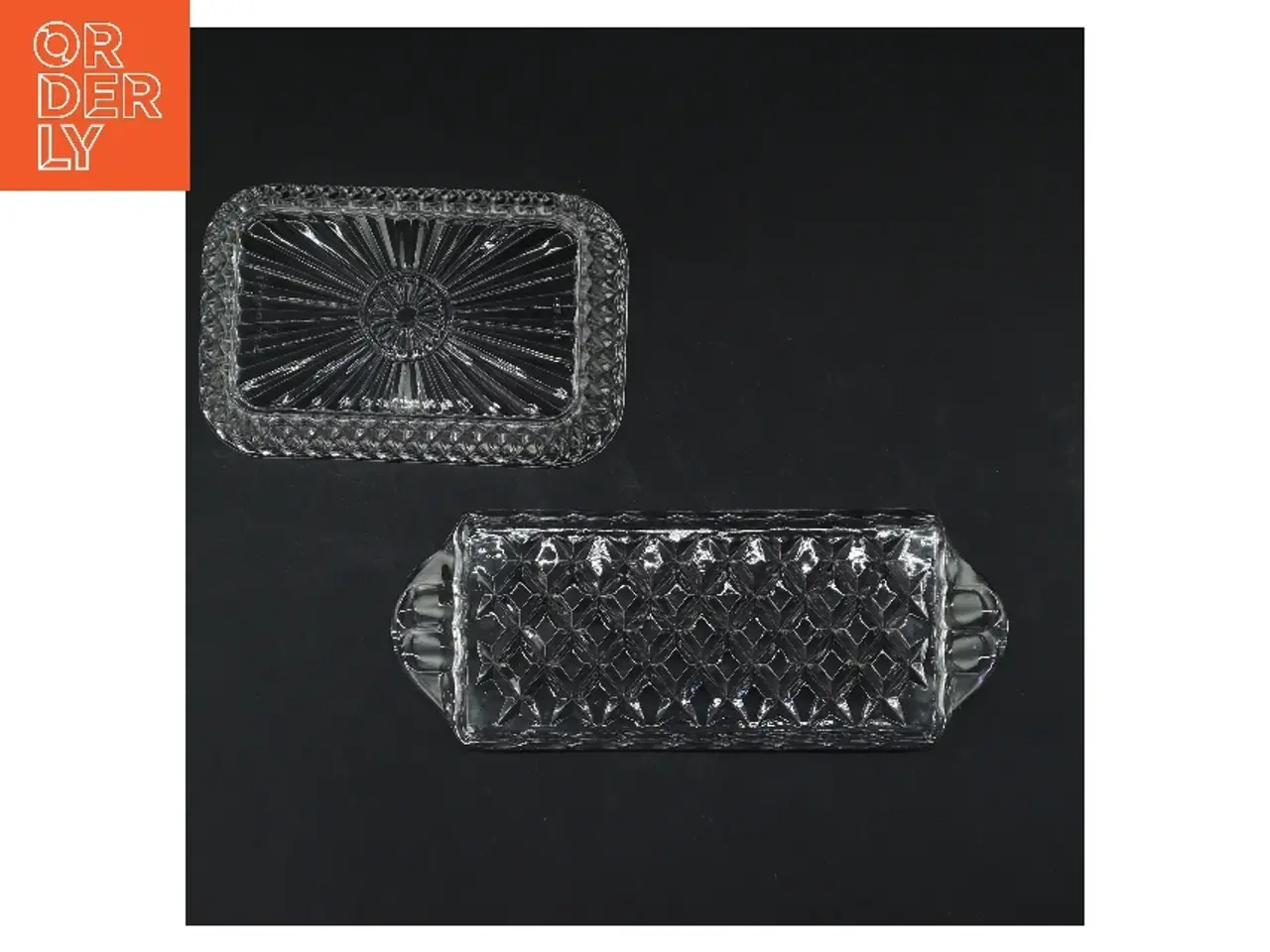Billede 2 - Glass skåle med mønstret design (str. 8x21 & 9x14,5 cm)