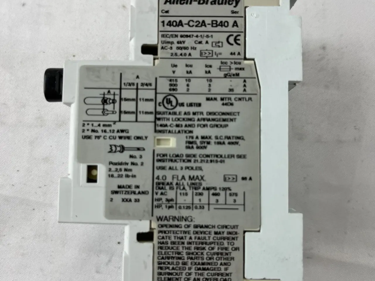 Billede 6 - Allen-Bradley 140A-C2A-B40 Manual Motor Starter