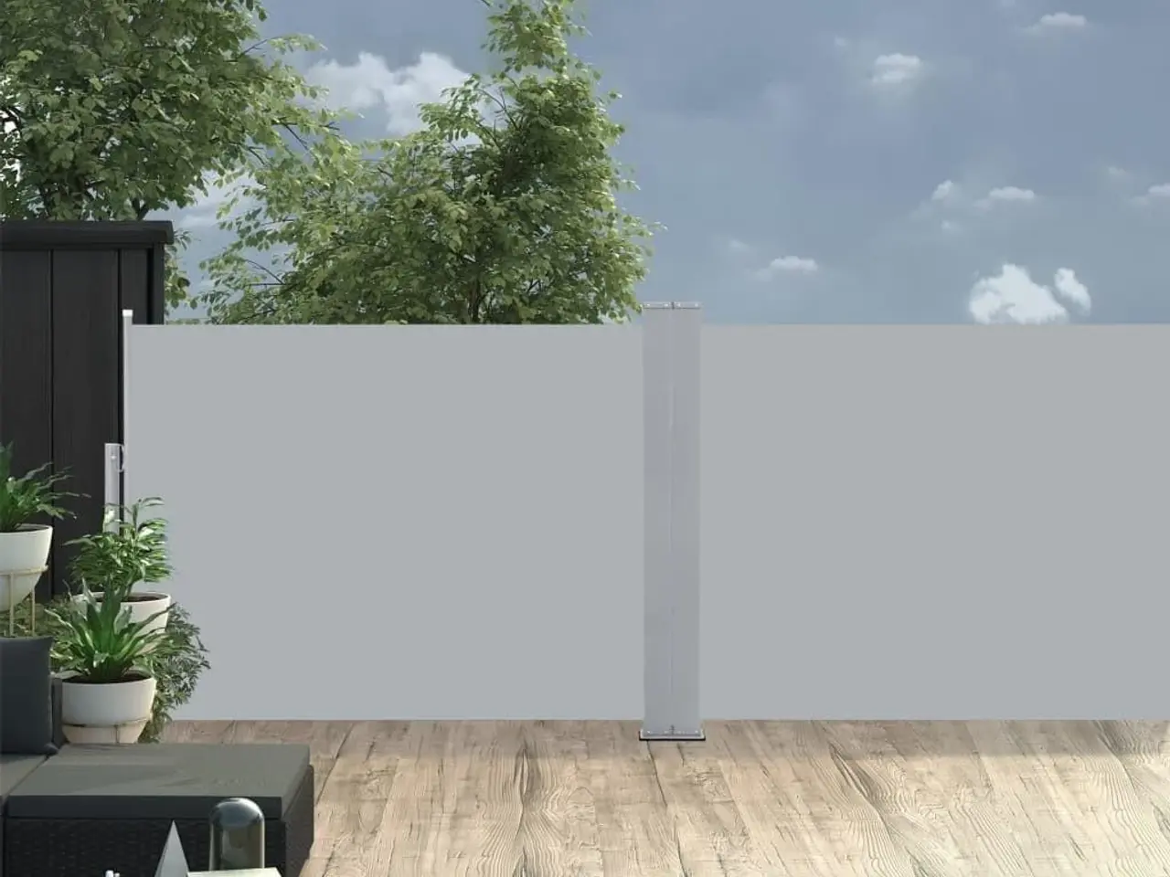 Billede 2 - Sammenrullelig sidemarkise 120 × 1.000 cm - antracitgrå