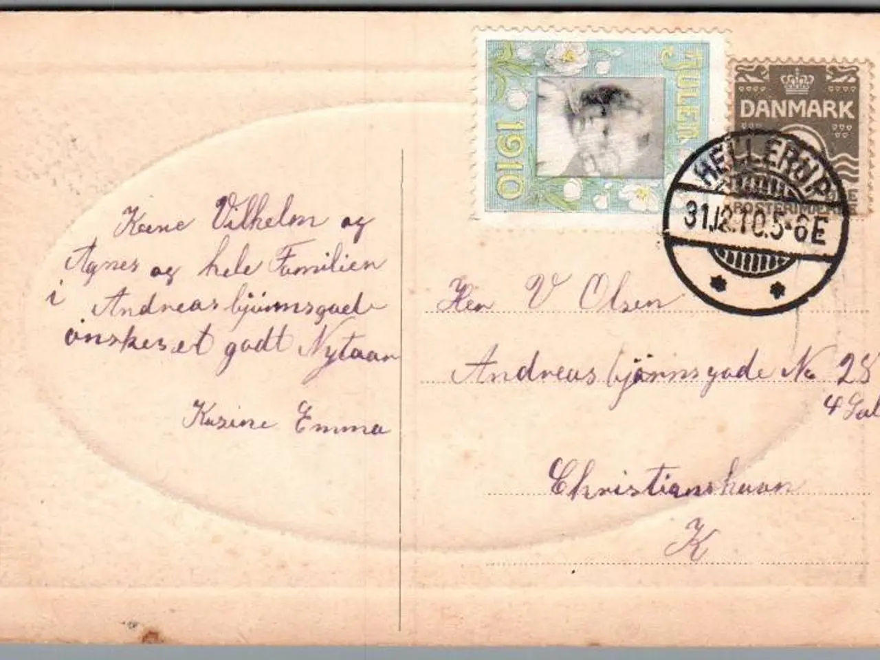Billede 1 - Julemærke 1910 på Postkort