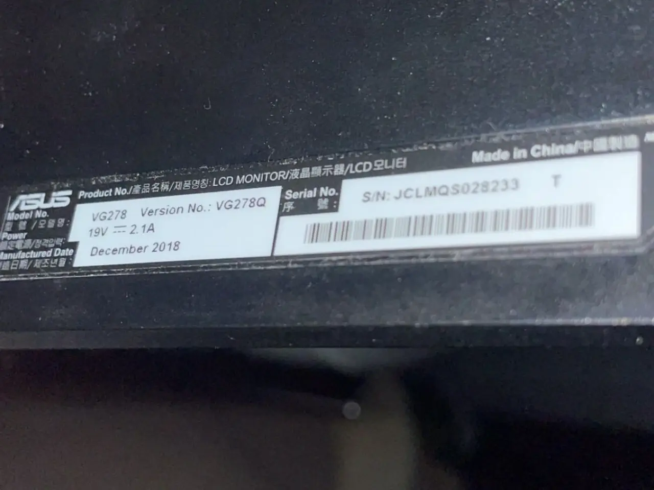 Billede 5 -  Asus monitor 144 Hz, 27 tommer