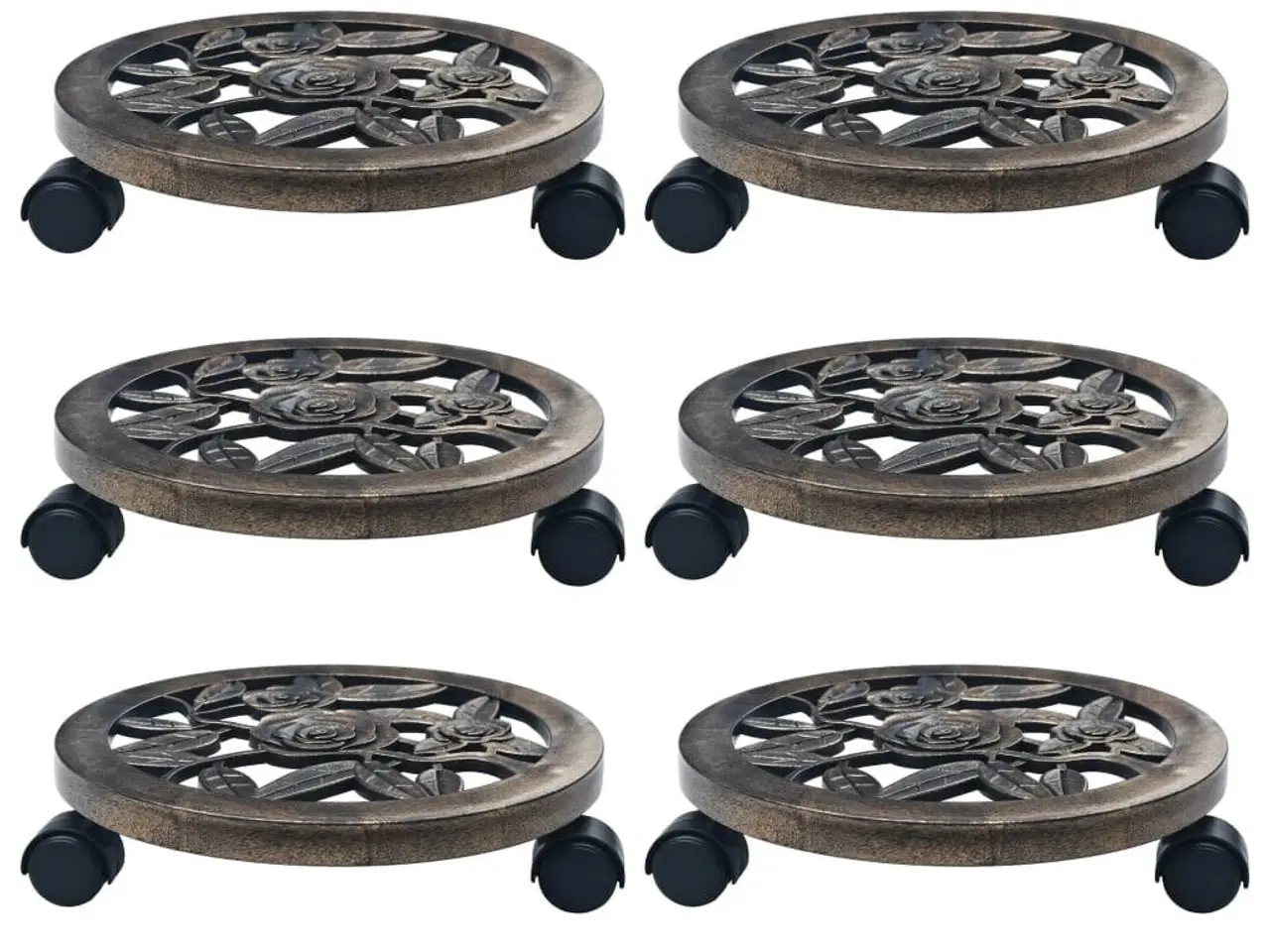 Billede 1 - Plantevogne 6 stk. 30 cm - bronzefarvet