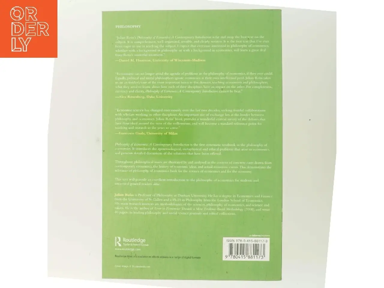 Billede 3 - Philosophy of economics : A contemporary introduction af Julian Reiss (Bog)