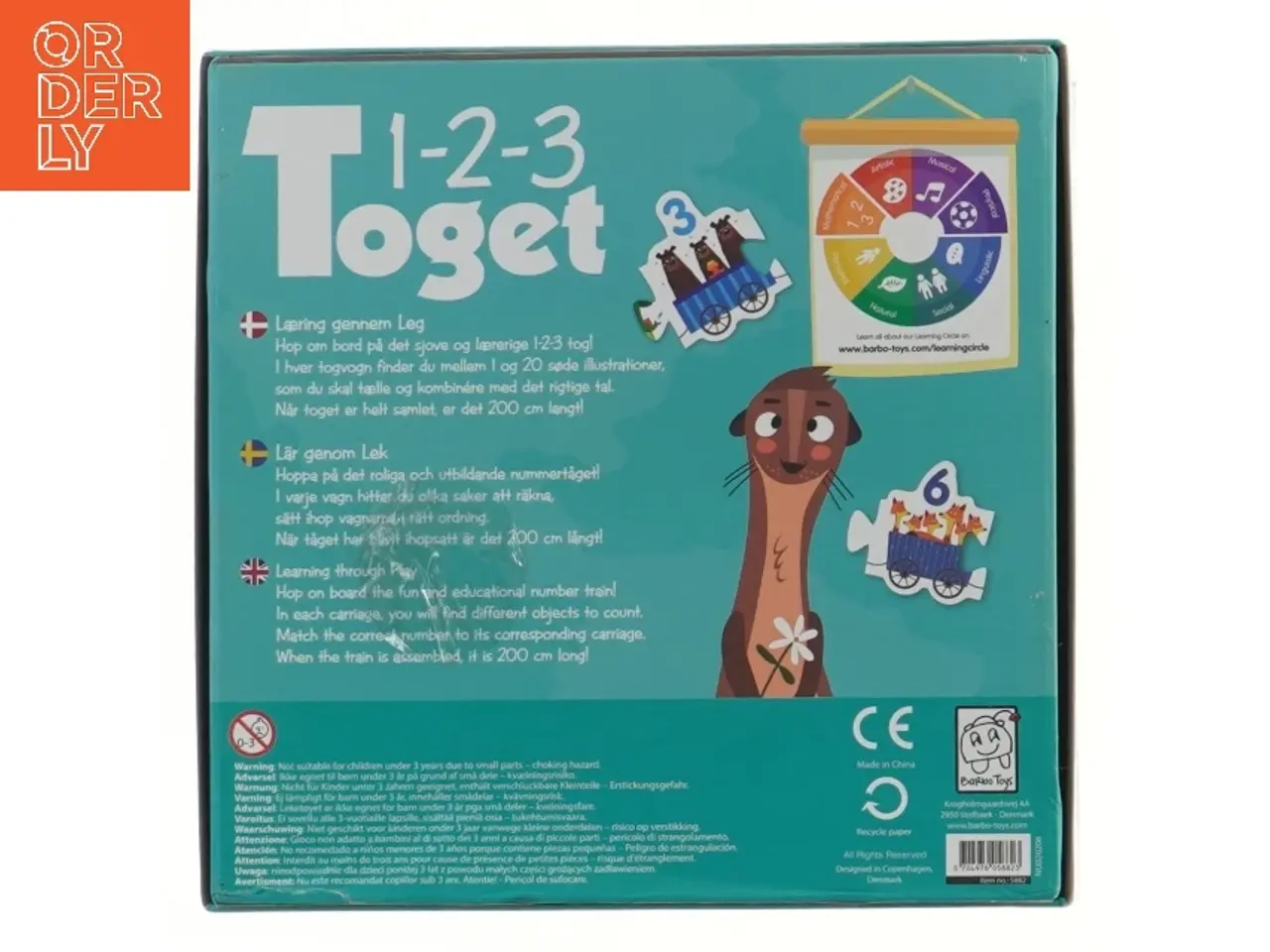 Billede 3 - Puslespil - 1-2-3 Tog fra Barbo Toys (str. 21x21 cm)