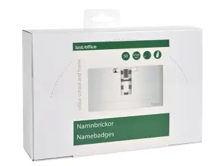 Navneskilt Med Clip & Nål 91x57mm 50 Pack