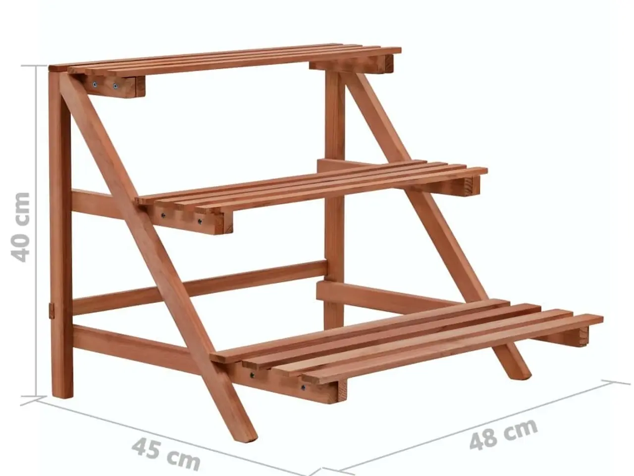 Billede 6 - Plantestativ i 3 niveauer - cedertræ, 48 × 45 × 40 cm