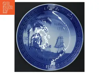 Dekorativ tallerken med Captain Cook motiv fra Royal Copenhagen (str. 18,5 cm)