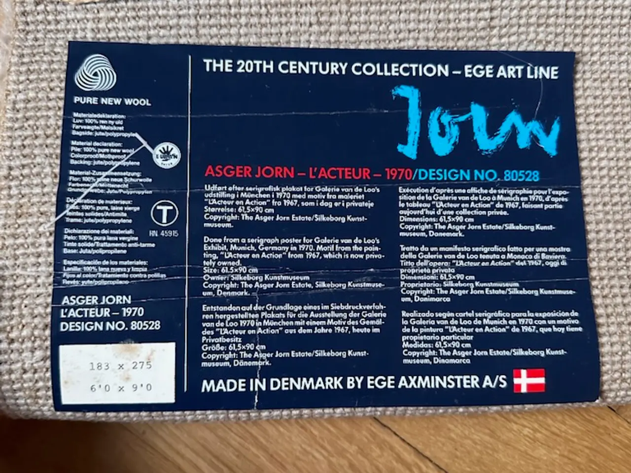 Billede 1 - Ege tæpper art line samling af 100% uld