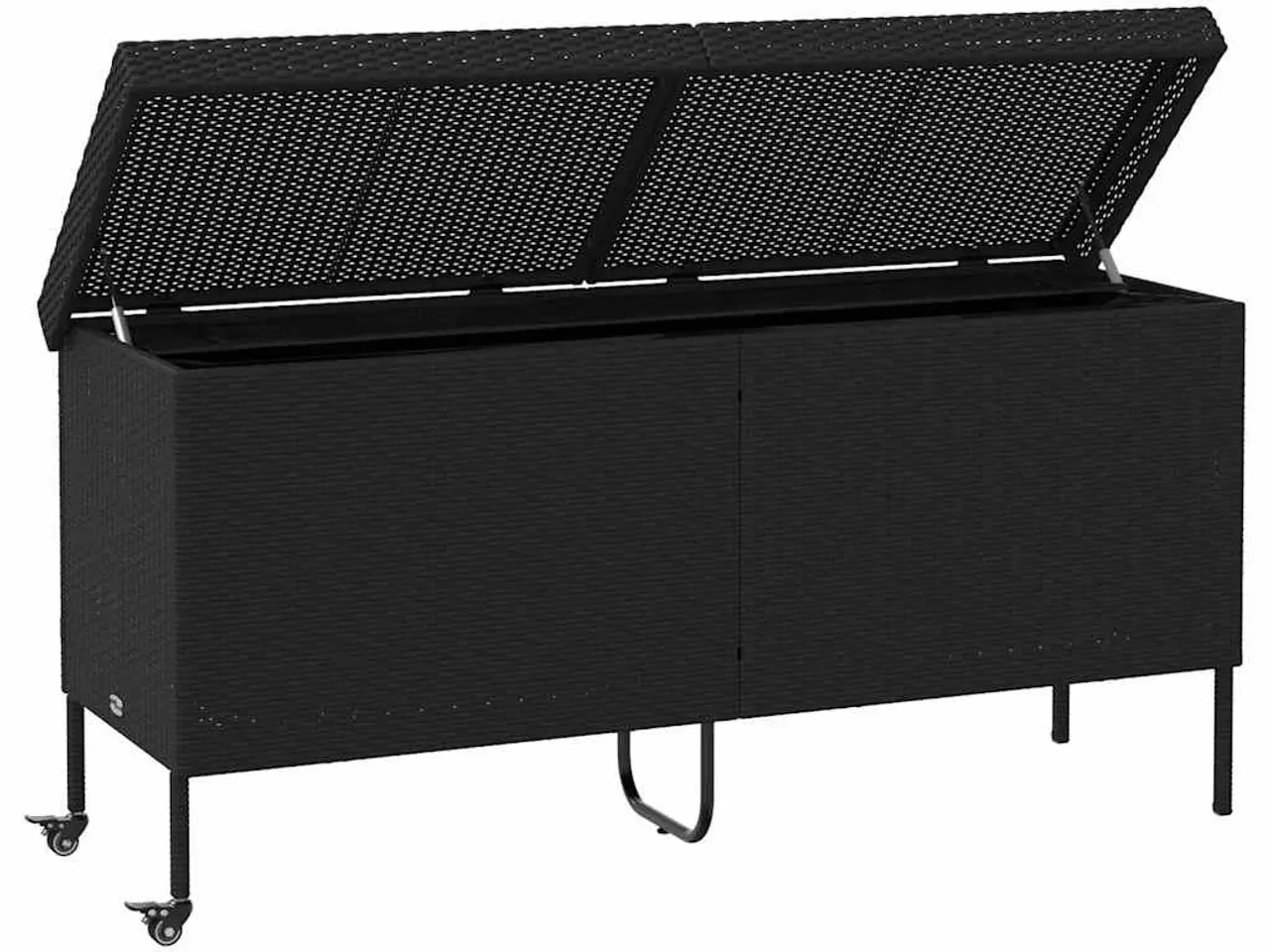 Billede 4 - Opbevaringsboks med hjul i polyrattan - 160 × 55 × 75 cm, sort