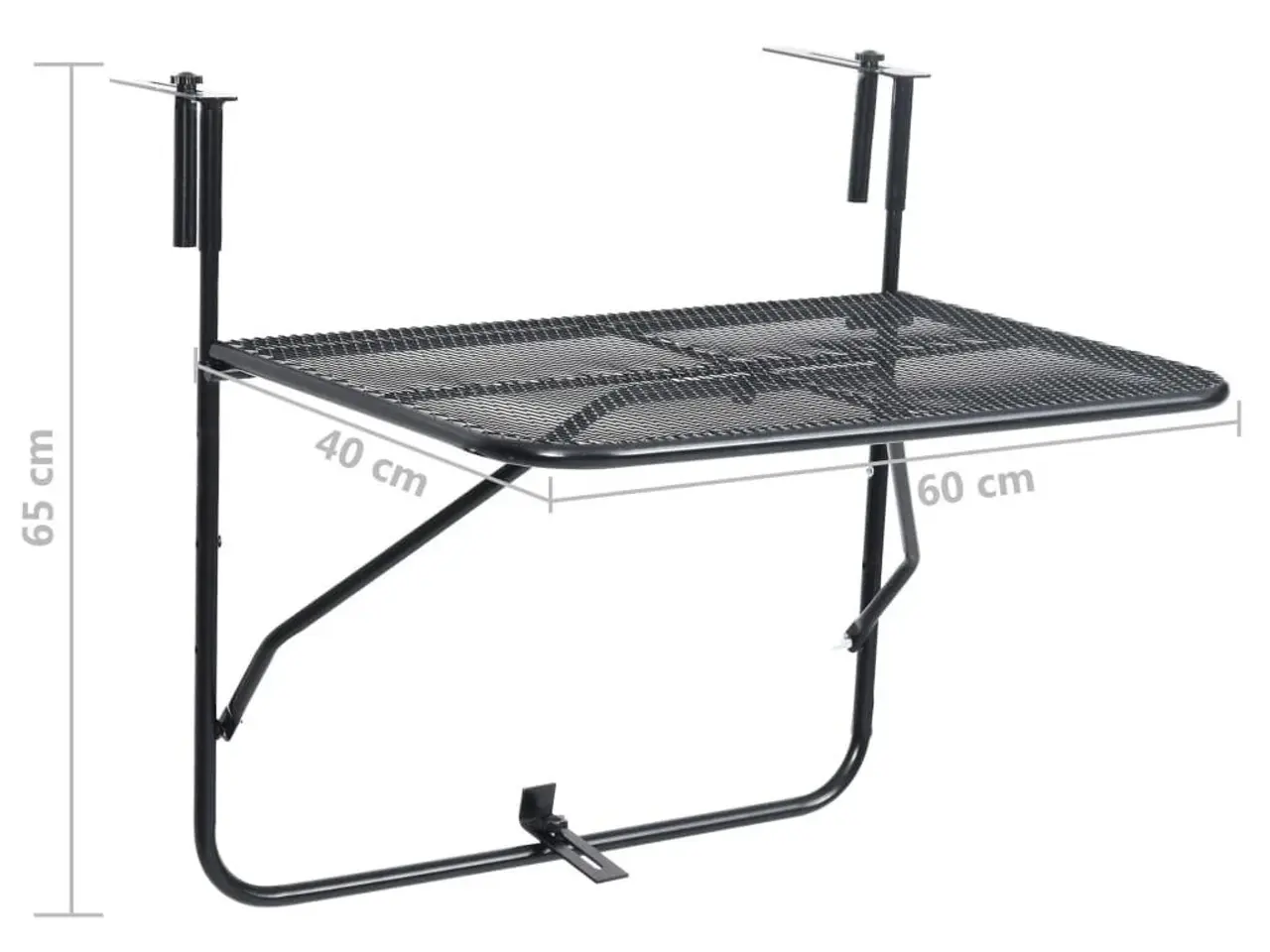 Billede 9 - Altanbord 60x40 cm stål sort