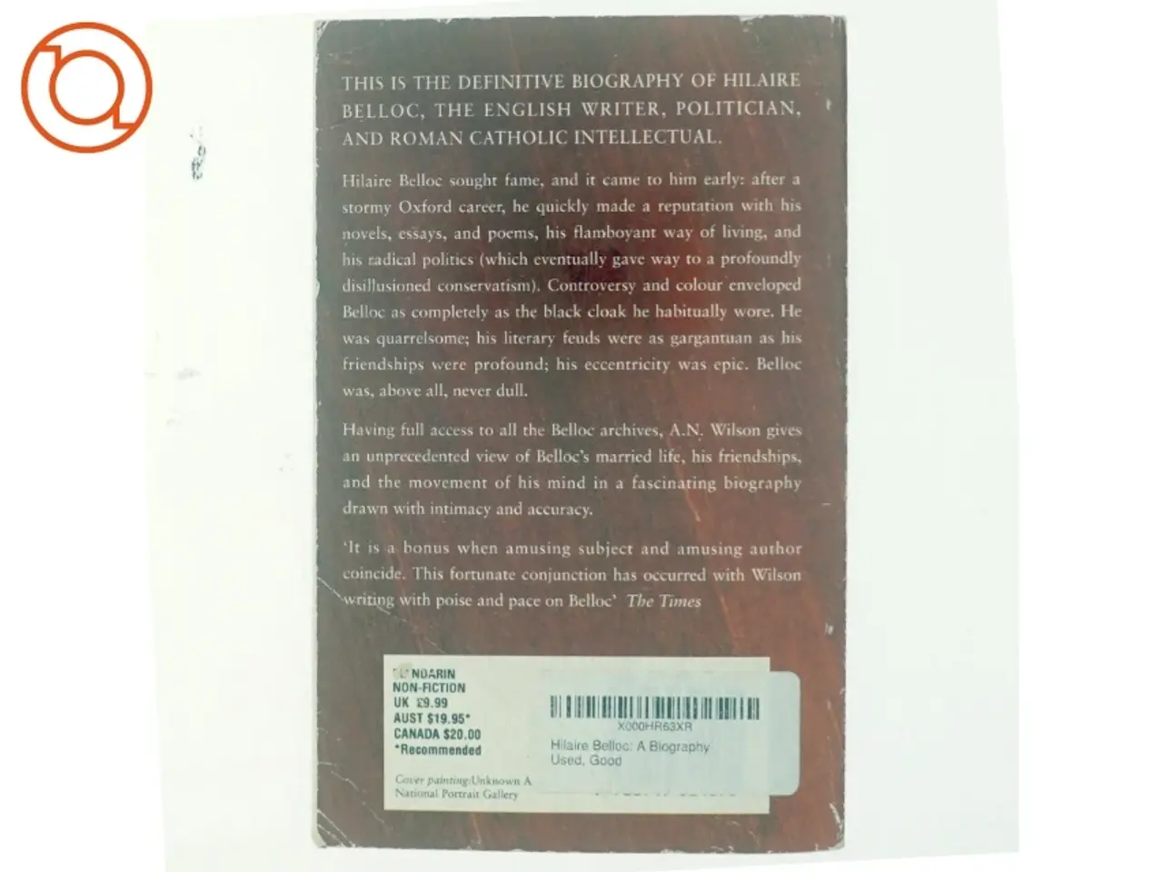 Billede 3 - Hilaire Belloc - A Biography af A.N. Wilson (Bog fra Mandarin