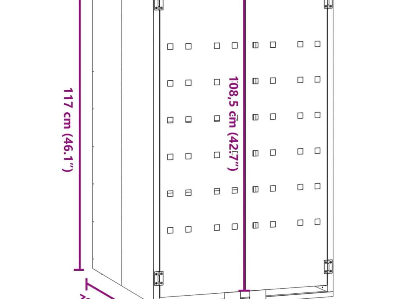 Billede 10 - Skraldespandsskjuler 69x79x117 cm 1 rum stål sort