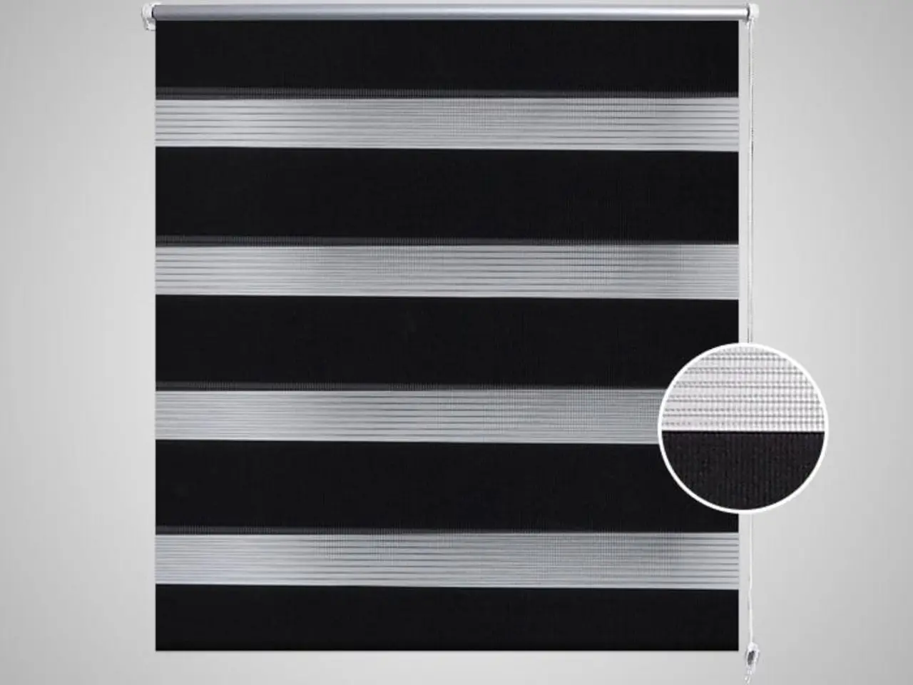 Billede 3 - Zebragardin 100,9 × 175 cm - stofbredde 96,7 cm, sort