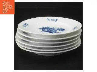 Sæt af 6 porcelæn tallerkener fra Royal Copenhagen, blå blomst (str. 6 stk Ø 14,5 cm)