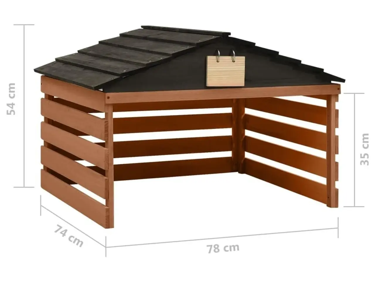 Billede 7 - Skur til robotplæneklipper 78×74×54 cm - fyrretræ, sort/brun