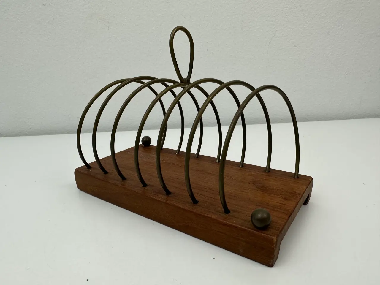 Billede 6 - Retro holder i teak og messing