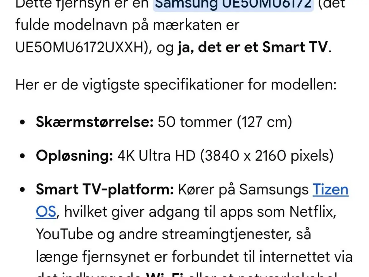 Billede 4 - Samsung UE50MU6172 50" 4K Smart TV