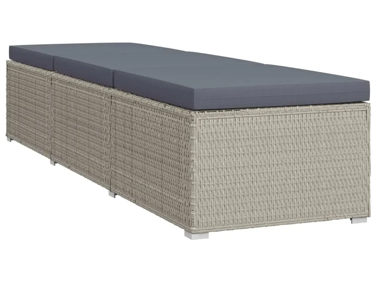 Billede 4 - Liggestol med hynde polyrattan grå