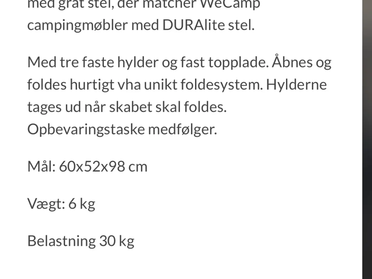 Billede 6 - Wecamp opbevaringe bord exclusive med 3 hylder