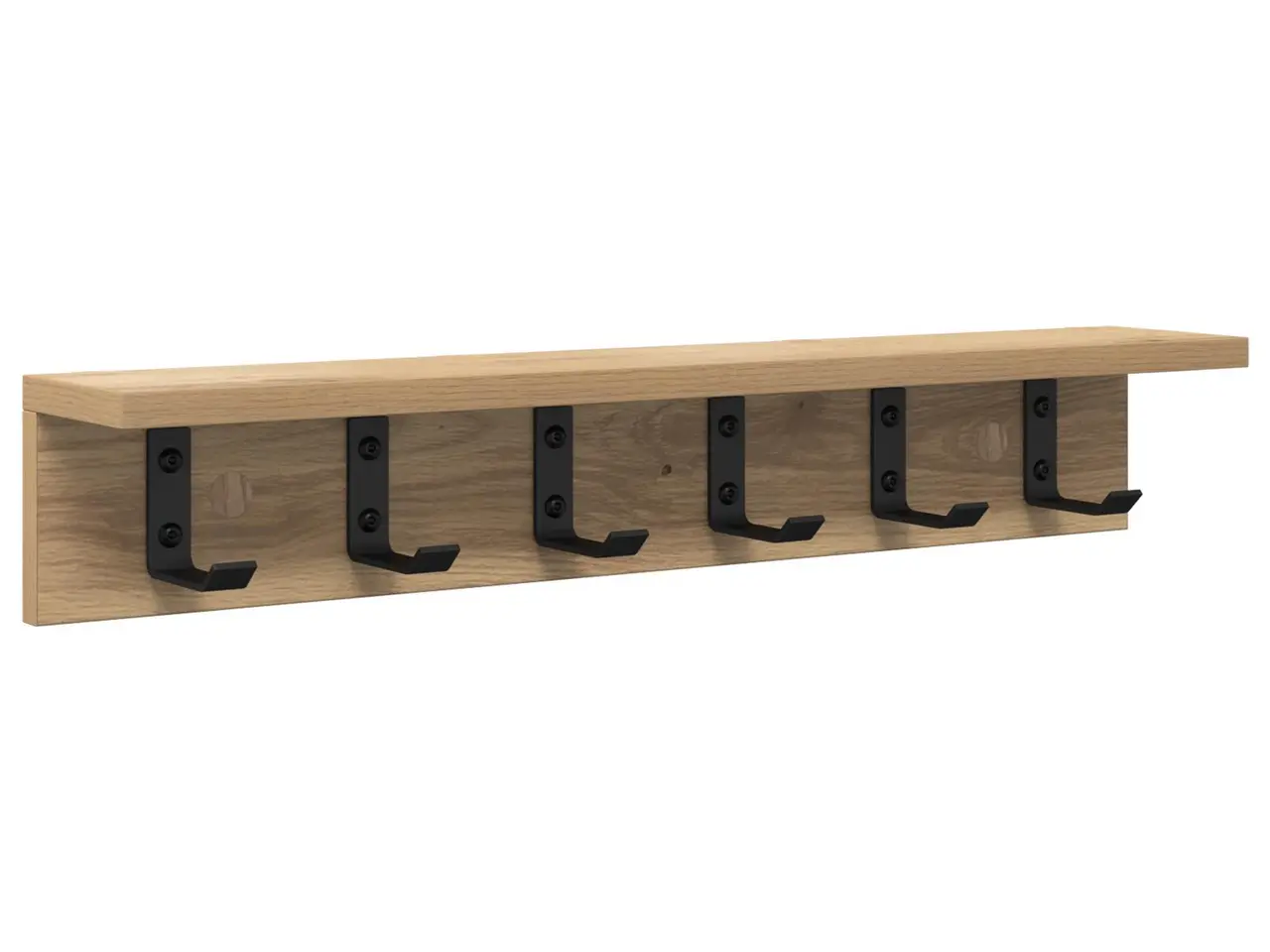 Billede 2 - Knagerække med hylde - Artisan egetræ, 60 x 10,5 x 10,5 cm