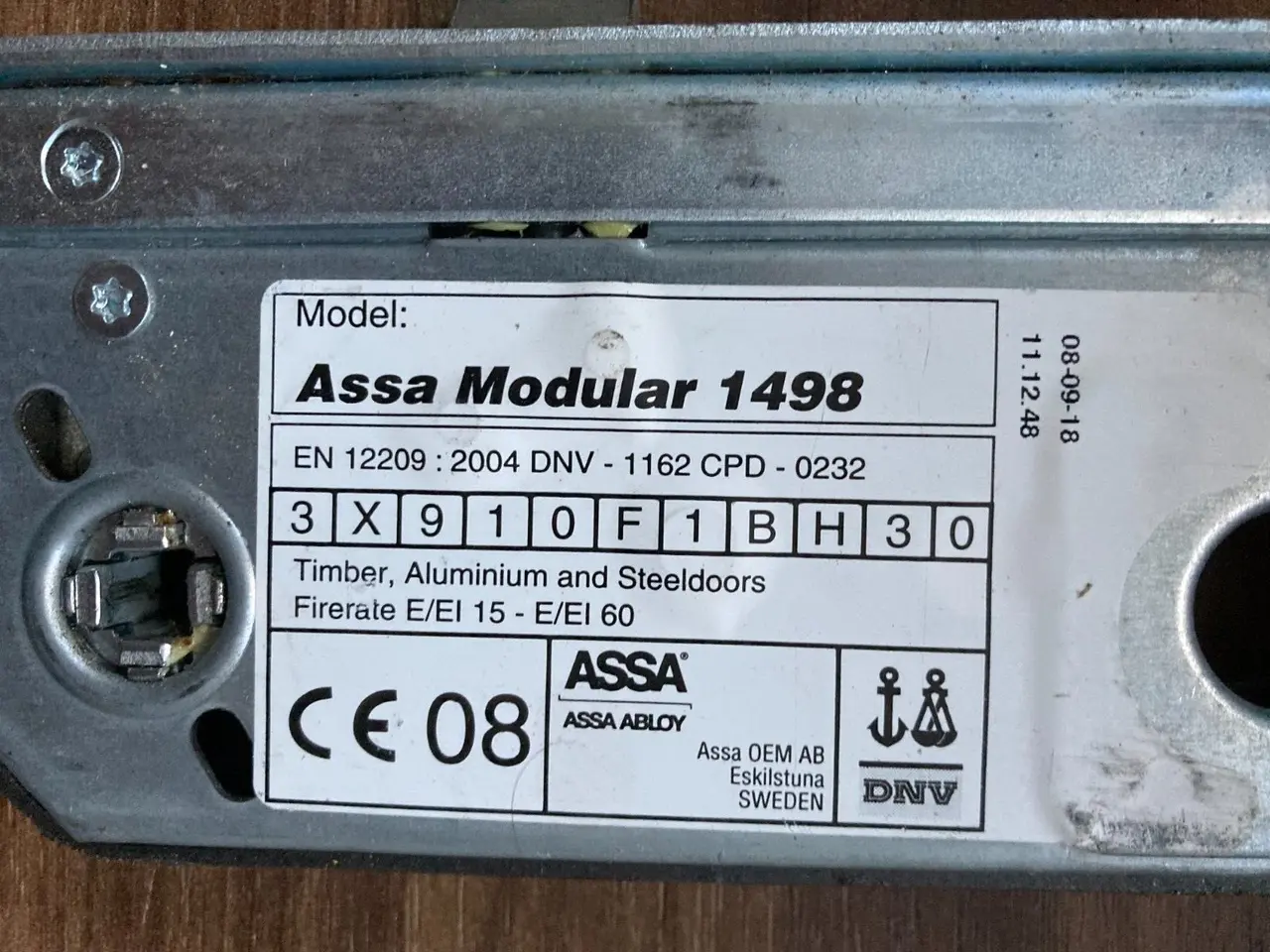 Billede 1 - Assa Abloy Modular 1498 L: 22.5cm - Steel, med
