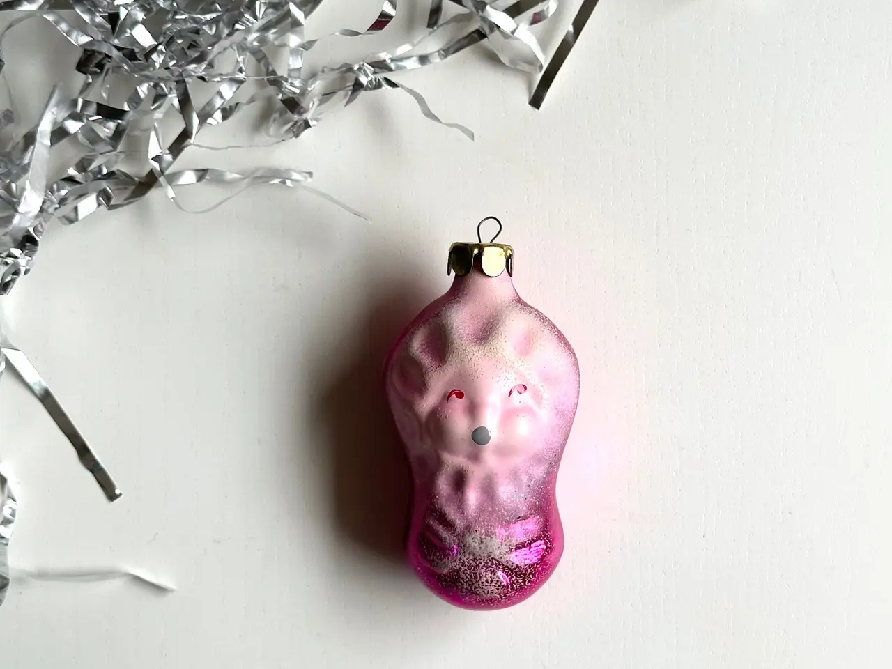 Billede 1 - Vintage julekugle, pink baby